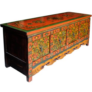 Tibetan Four Drawer Low Sideboard Side Table