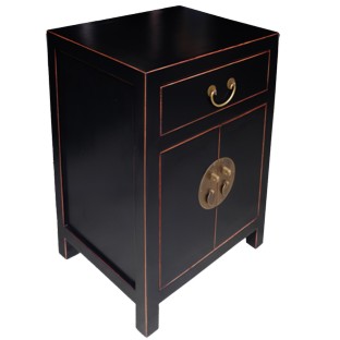 Black Lacquered Bedside Table