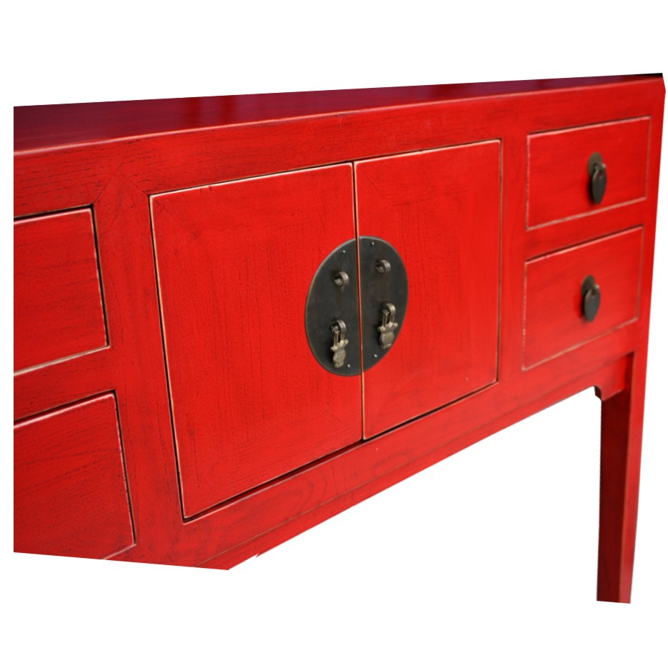 Chinese Red Console Hall Table