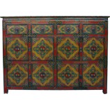 Tibetan Cabinet w/Painted Flora