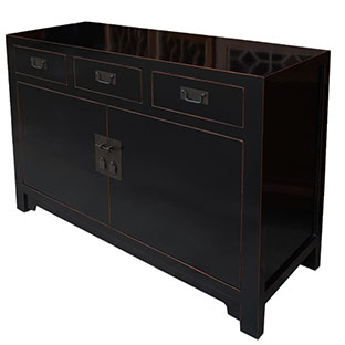 Black Lacquered Medium Sideboard Buffet