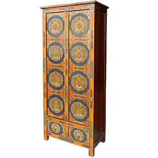 Tibetan Cabinet w/Traditional Symbol Painting