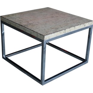 Side Table with Framed Stainless Steel Legs