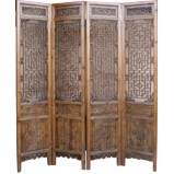 Set of 4 Chinese Double Sided Screen w/Carvings