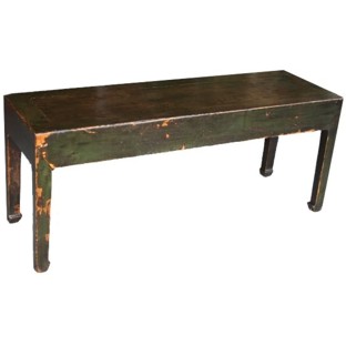 Antique Chinese Green Bench