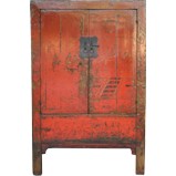 Large Original Painted Red Wedding Cabinet