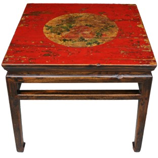 Original Red Painted Side Table
