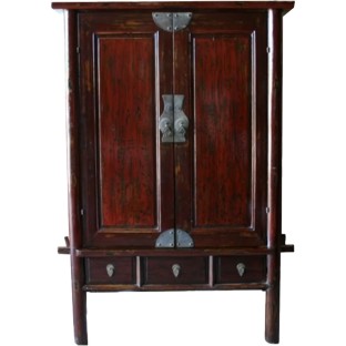 Huge Brown Chinese Wardrobe Cabinet Antique