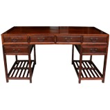 Large Burlwood Top Scholar Desk
