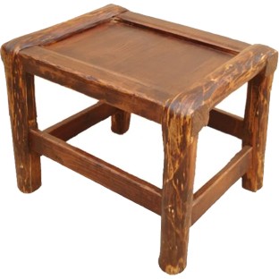 Small Wood Rectangular Stool