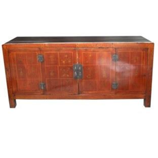 Red Painted Two Door Sideboard