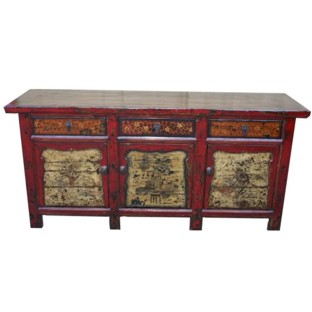 Original Mongolian Painted Sideboard