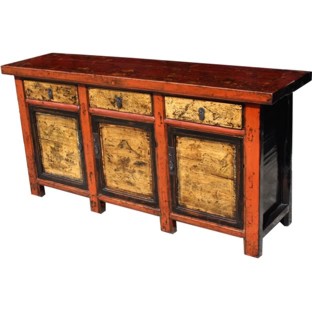 Three-Door Three-Drawer Painted Sideboard