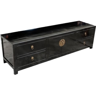 Black Lacquer Chinese Low Sideboard/TV Unit 170 cm