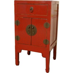 Red High Bedside Table