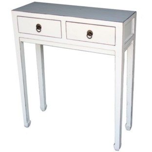 White Two-Drawer Side Table