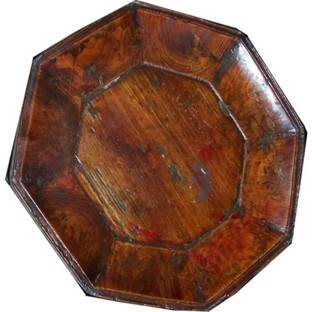 Brown Painted Wood Plate