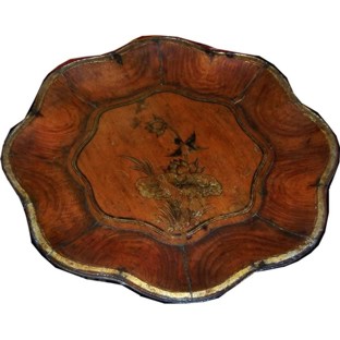 Gold Painted Wood Plate