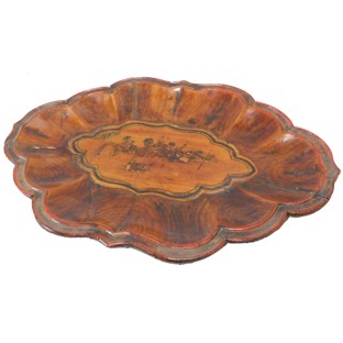 Gold Painted Wood Plate