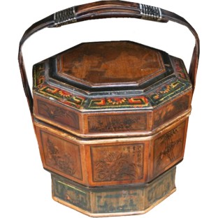 Gold Painted Food Basket