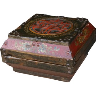 Chinese Antique Wood Box with Carvings