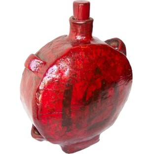 Red Antique Chinese Wine Bottle