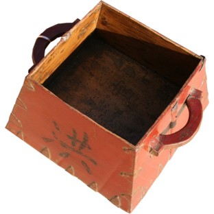 Antique Red Rice Bucket