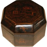 Octagon Black Lacquer Box