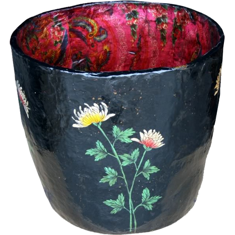 Chinese Vintage Barrel with Flora Painting