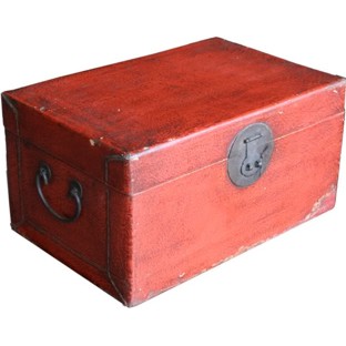Antique Red Leather Box