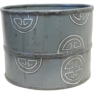 Grey Chinese Wood Bucket Medium