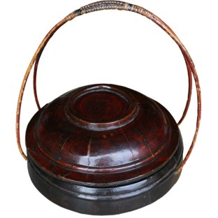 Gold Painted Wood Basket