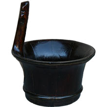 Dark Brown Water Bucket with Handle