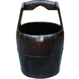 Large Round Chinese Pail with Wide Handle