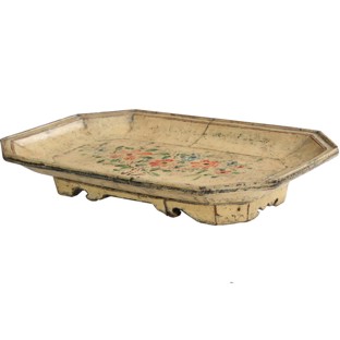 Original Creamy Flora Painted Tray