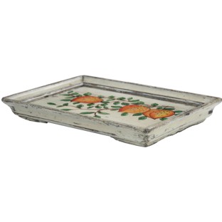 Original Rectangular Flora Painted Tray
