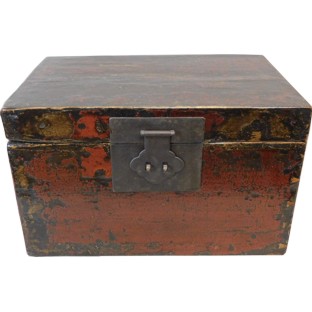 Red Lacquered Decor Wood Box