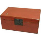 Rectangular Red Leather Box