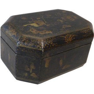 Antique Black Lacquer Box