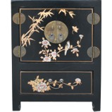 Chinese Black Two-Door One-Drawer Bedside