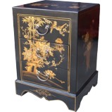 Black Painted Three-Drawer Bedside