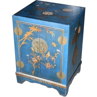 Blue Painted Two-Door Bedside