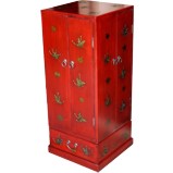 Red Butterflies Painted Rotating CD/DVD Tower