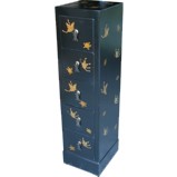 Black Five-Drawer Painted CD/DVD Tower - Butterflies