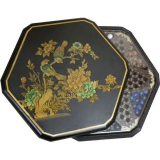Chinese Checkers Flowers and Birds Black