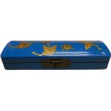 Blue Painted Chopstick / Pencil Box