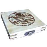 Large Creamy White Chinese Fengshui Compass - Dragon