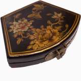 Black Painted Fan Shape Painted Box