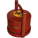 Round Two Layer Lunch Box with Handle