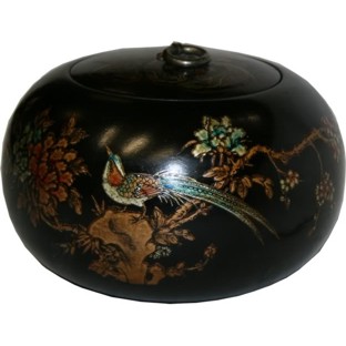 Black Hand Painted Wood Box